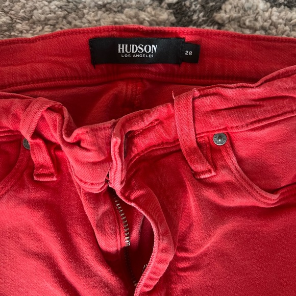 Hudson Jeans Red Skinny Jeans Vibrant Denim - Picture 3 of 4